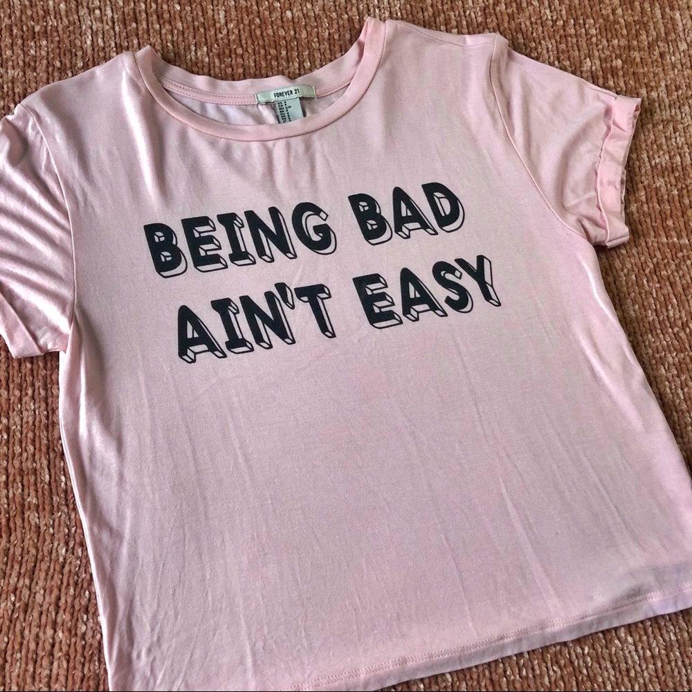 Being Bad Ain’t Easy Graphic Crop Tee